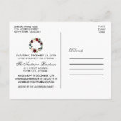 Waterverf Bloemenkrans Kerstfeest Uitnodiging (Achterkant)