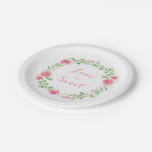waterverf bloemenkrans leuke bruiloft papieren bordje (Gekanteld)