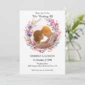 Waterverf bloemenkrans Lijst Kaart (Staand voorkant)