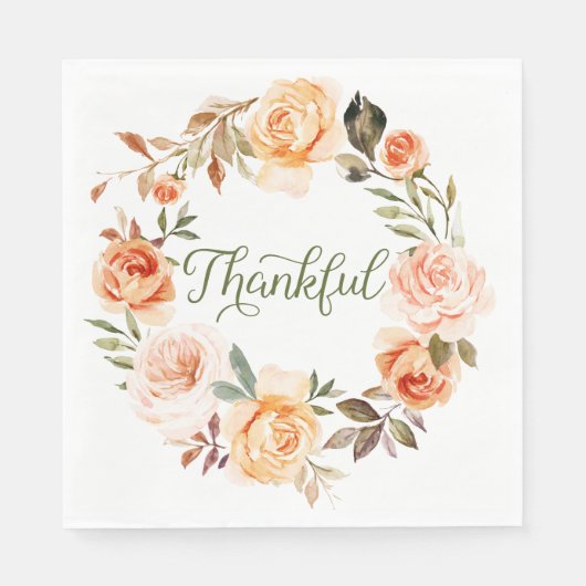 Waterverf Bloemenkrans Luncheon Servet (Voorkant)