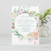 Waterverf bloemenkrans Oh Baby Pastel Shower Kaart (Staand voorkant)