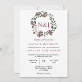 waterverf bloemenkrans sierbloemen kaart (Voorkant)