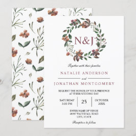 waterverf bloemenkrans sierbloemen kaart