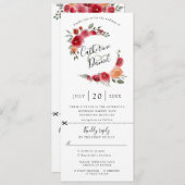 waterverf Bloemenkrans Trouwuitnodiging w RSVP Kaart (Voorkant / Achterkant)