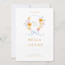 Waterverf Bloemenkroon Monogram Lente Bruiloft Save The Date