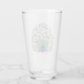 Waterverf bloemenkroon pauw glas (Achterkant)