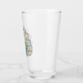Waterverf bloemenkroon pauw glas (Links)