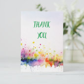 Waterverf Bloemenkunst Bedankkaart (Staand voorkant)