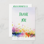 Waterverf Bloemenkunst Bedankkaart (Voorkant / Achterkant)