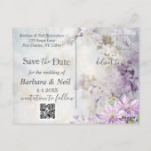 Waterverf Bloemenlavendel Bewaar de datum Briefkaart (Achterkant)