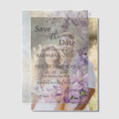 Waterverf Bloemenlavendel Bewaar de datum Vellum Uitnodigingen (Offset (Koppel))