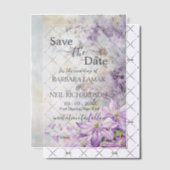 Waterverf Bloemenlavendel Bewaar de datum Vellum Uitnodigingen (Offset (Uitnodiging))