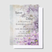 Waterverf Bloemenlavendel Bewaar de datum Vellum Uitnodigingen (Offset)