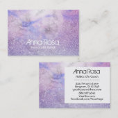 *~* Waterverf Bloemenlavendel Magenta Glitter Visitekaartje (Voorkant / Achterkant)