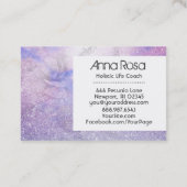 *~* Waterverf Bloemenlavendel Magenta Glitter Visitekaartje (Achterkant)