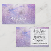 *~* Waterverf Bloemenlavendel Magenta Visitekaartje (Voorkant / Achterkant)