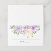 Waterverf Bloemenlavendel Paarse bruiloft Plaatskaartje (Buitenkant ongevouwen)