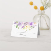 Waterverf Bloemenlavendel Paarse bruiloft Plaatskaartje (Voorkant)