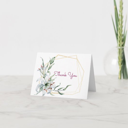 Waterverf Bloemenlelie Bedankkaart (Voorkant)