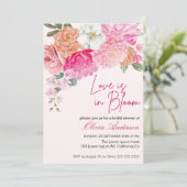 Waterverf Bloemenliefde is in Bloom Vrijgezellenfe Kaart (Staand voorkant)