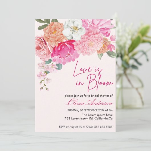 Waterverf Bloemenliefde is in Bloom Vrijgezellenfe Kaart (Staand voorkant)