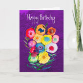 Waterverf bloemenlolly kaart (Voorkant)