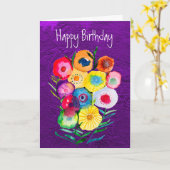 Waterverf bloemenlolly kaart (Gele Bloem)