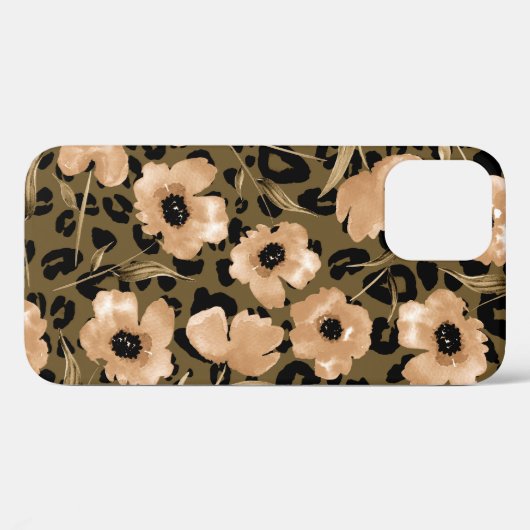 Waterverf bloemenluipaard: eindeloos patroon Case-Mate iPhone case (Achterkant (horizontaal))