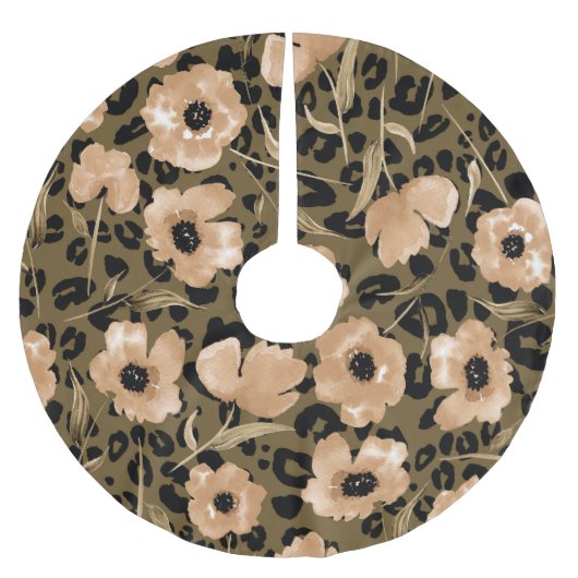 Waterverf bloemenluipaard: eindeloos patroon kerstboom rok (Voorkant)