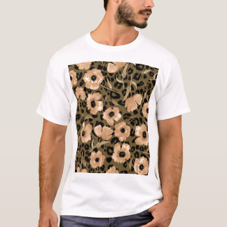 Waterverf bloemenluipaard: eindeloos patroon t-shirt