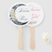 waterverf bloemenmaan Geslacht onthullen baby show Handwaaier (Voorkant en achterkant)