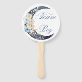 waterverf bloemenmaan Geslacht onthullen baby show Handwaaier (Voorkant)