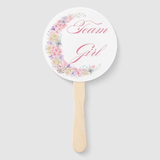 waterverf bloemenmaan Geslacht onthullen baby show Handwaaier (Achterkant)