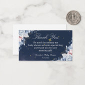 waterverf bloemenmarine dank u baby shower notitiekaartje (Voorkant / Achterkant in situ)