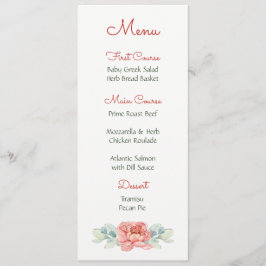 Waterverf Bloemenmenu's Menu