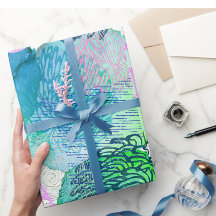 Waterverf bloemenmodern abstract blauw roze