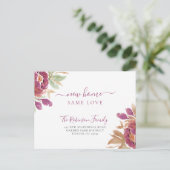 Waterverf bloemenmodern elegant bewegen aankondigingskaart (Staand voorkant)