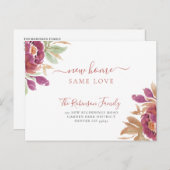 Waterverf bloemenmodern elegant bewegen aankondigingskaart (Voorkant / Achterkant)