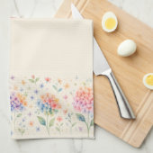 Waterverf bloemenmonogram — pastelbloesems theedoek (Quarter Fold)