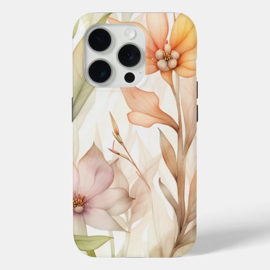 Waterverf bloemenmotief met roze, Oranje geel Case-Mate iPhone Case (Achterkant)