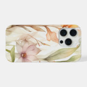 Waterverf Bloemenmotief met Roze, Sinaasappel, Gee iPhone Hoesje (Achterkant horizontaal)