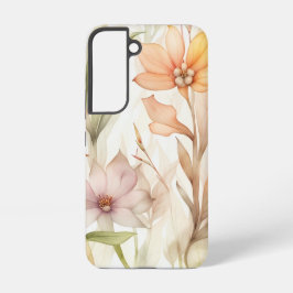Waterverf Bloemenmotief met Roze, Sinaasappel, Gee Samsung Galaxy Hoesje