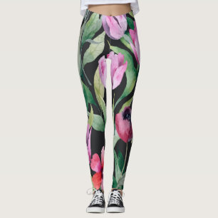 Waterverf bloemenmotief, naadloos mooi motief. leggings
