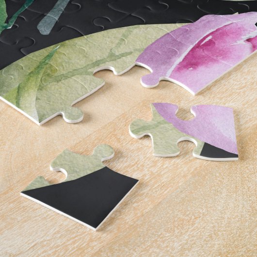 Waterverf bloemenmotief, naadloos mooi motief. legpuzzel (Zijkant)