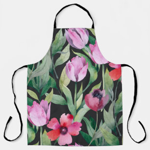 Waterverf bloemenmotief, naadloos mooi motief. schort