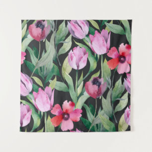 Waterverf bloemenmotief, naadloos mooi motief. wandkleed