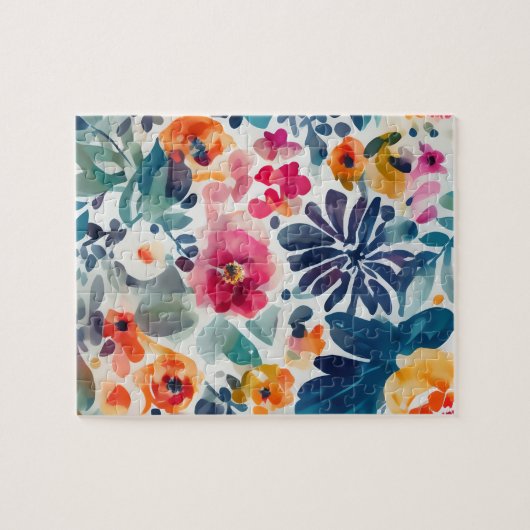 Waterverf bloemenmotief Schattigee bloemen Legpuzzel (Horizontaal)