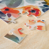 Waterverf bloemenmotief Schattigee bloemen Legpuzzel (Zijkant)