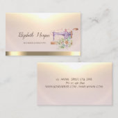 Waterverf bloemennaaimachine visitekaartje (Voorkant / Achterkant)