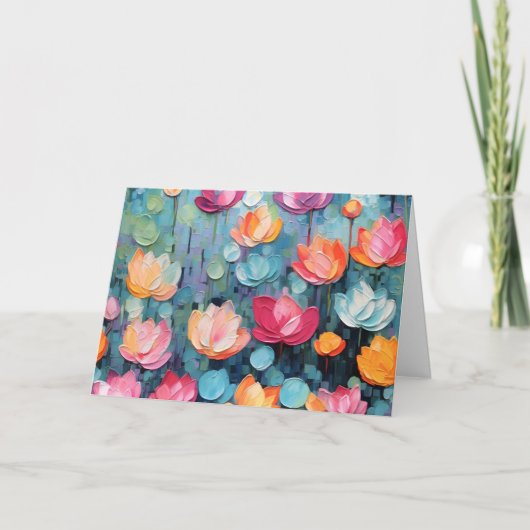 Waterverf Bloemennota Kaart (Voorkant)